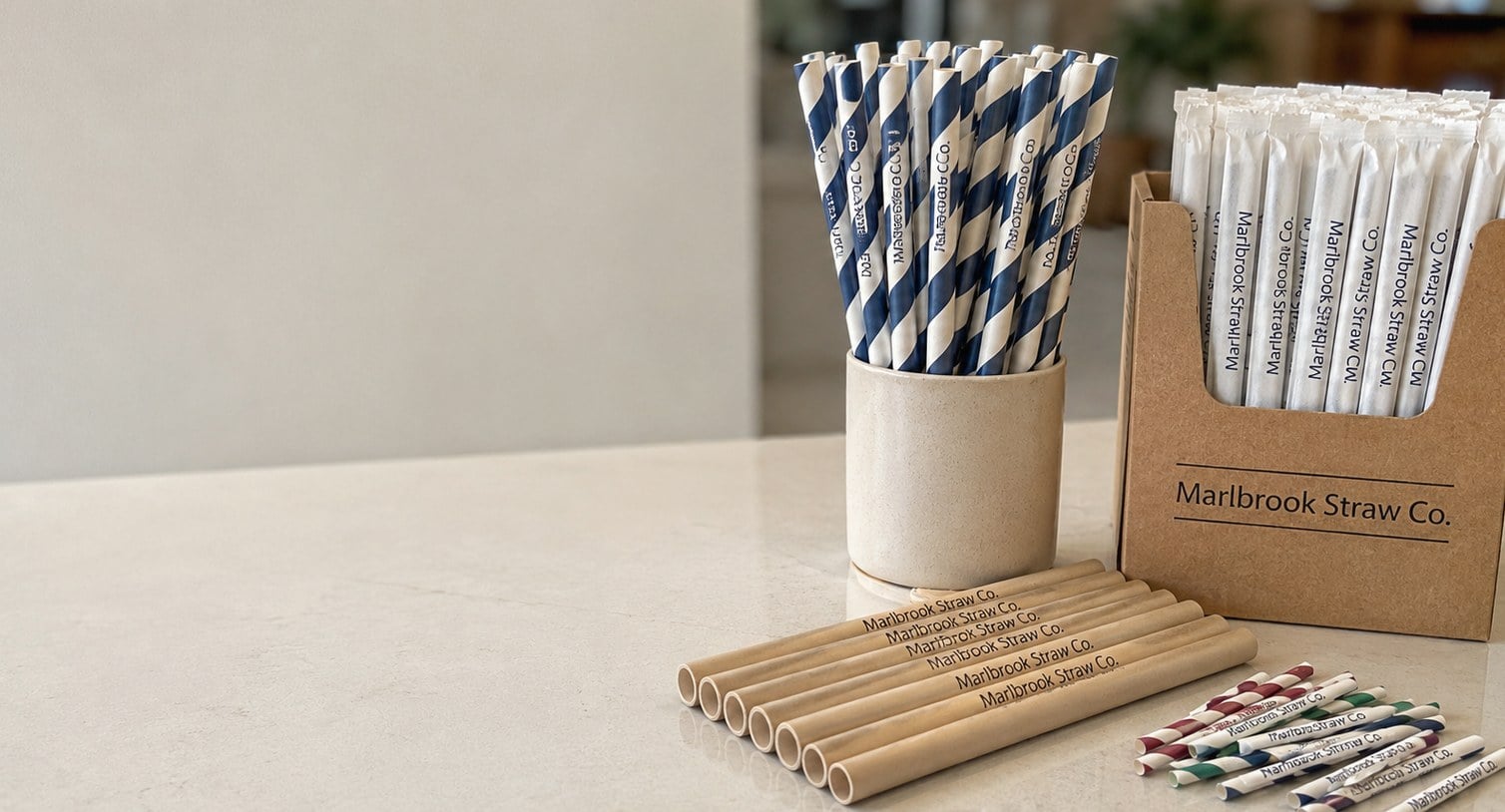 Custom printed paper straws with logo
