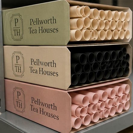 Customized paper straws for bubble tea and smoothie counters