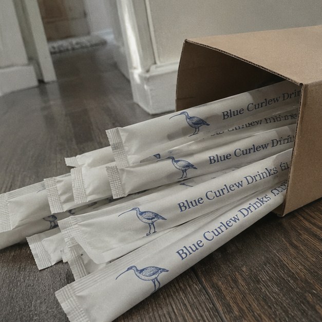 Paper straws with logo — customer photo